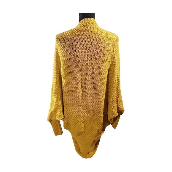 Vutti Yellow Acrylic Full Sleeve Open Front Knit Long Sleeve Cardigan Size OS - Picture 6 of 9